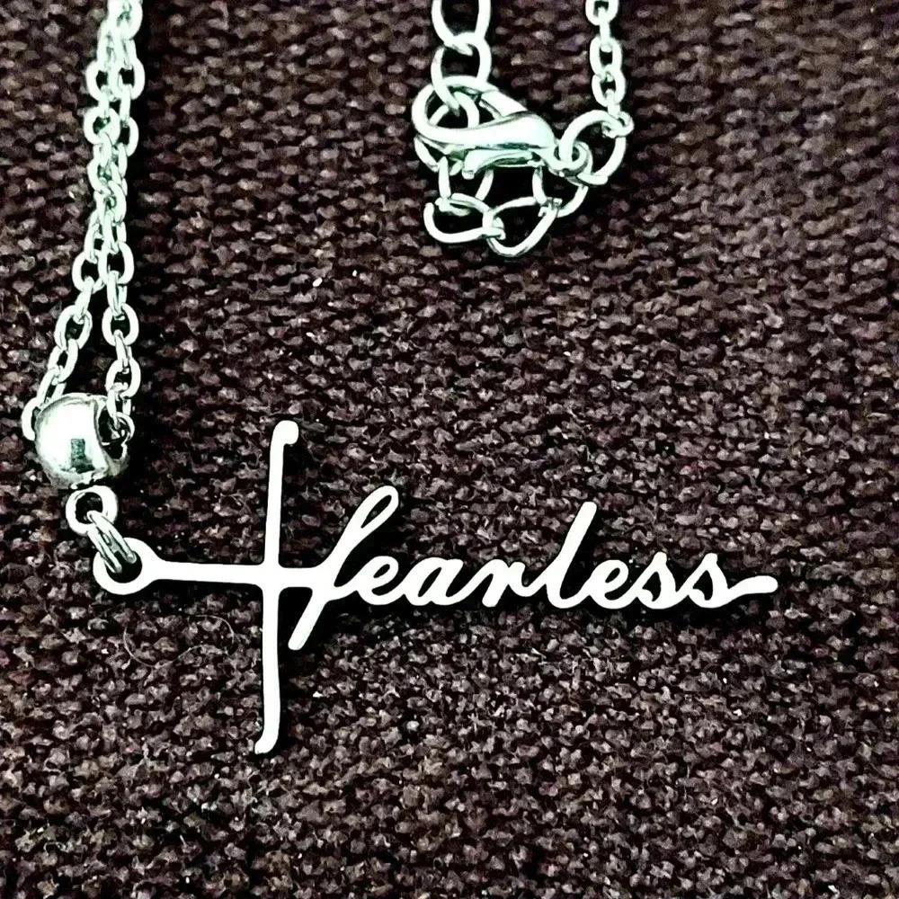 Fearless God Lord Cross Stainless Steel Necklace